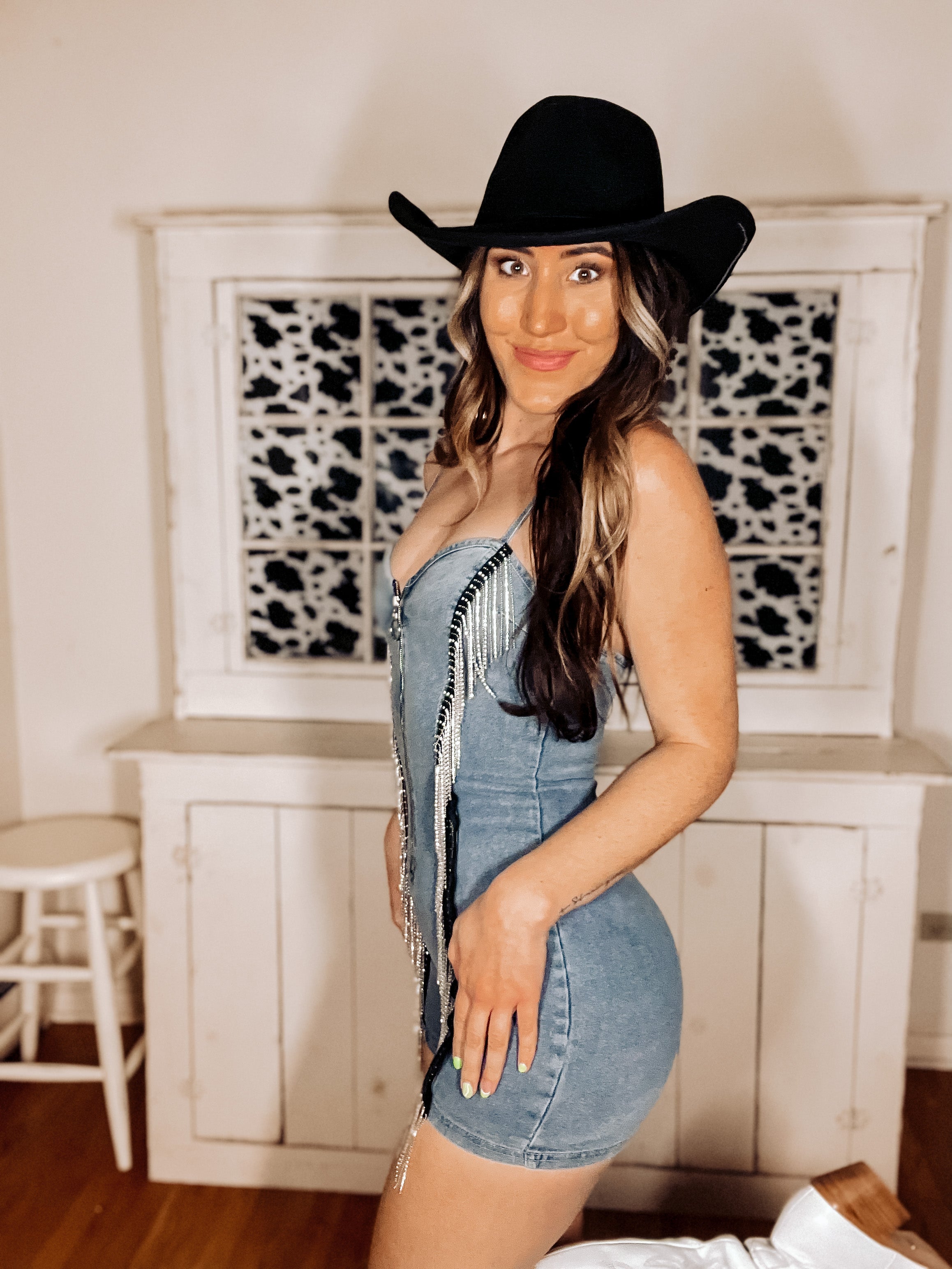 DENIM DYNAMITE ROMPER