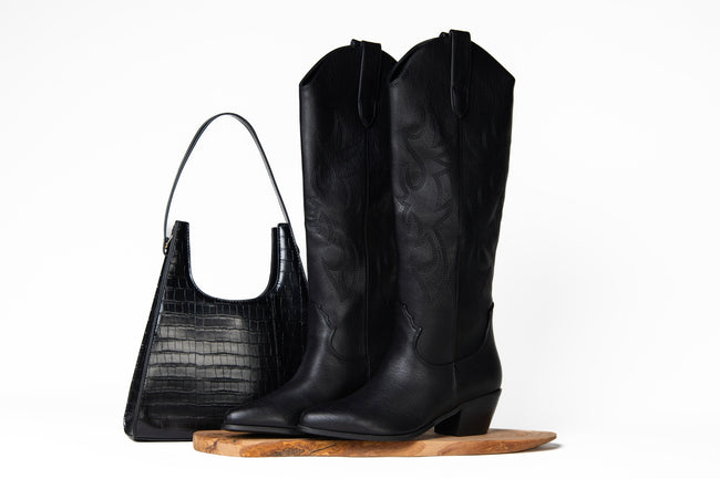 SADDLEBORN COWBOY BOOT - BLACK