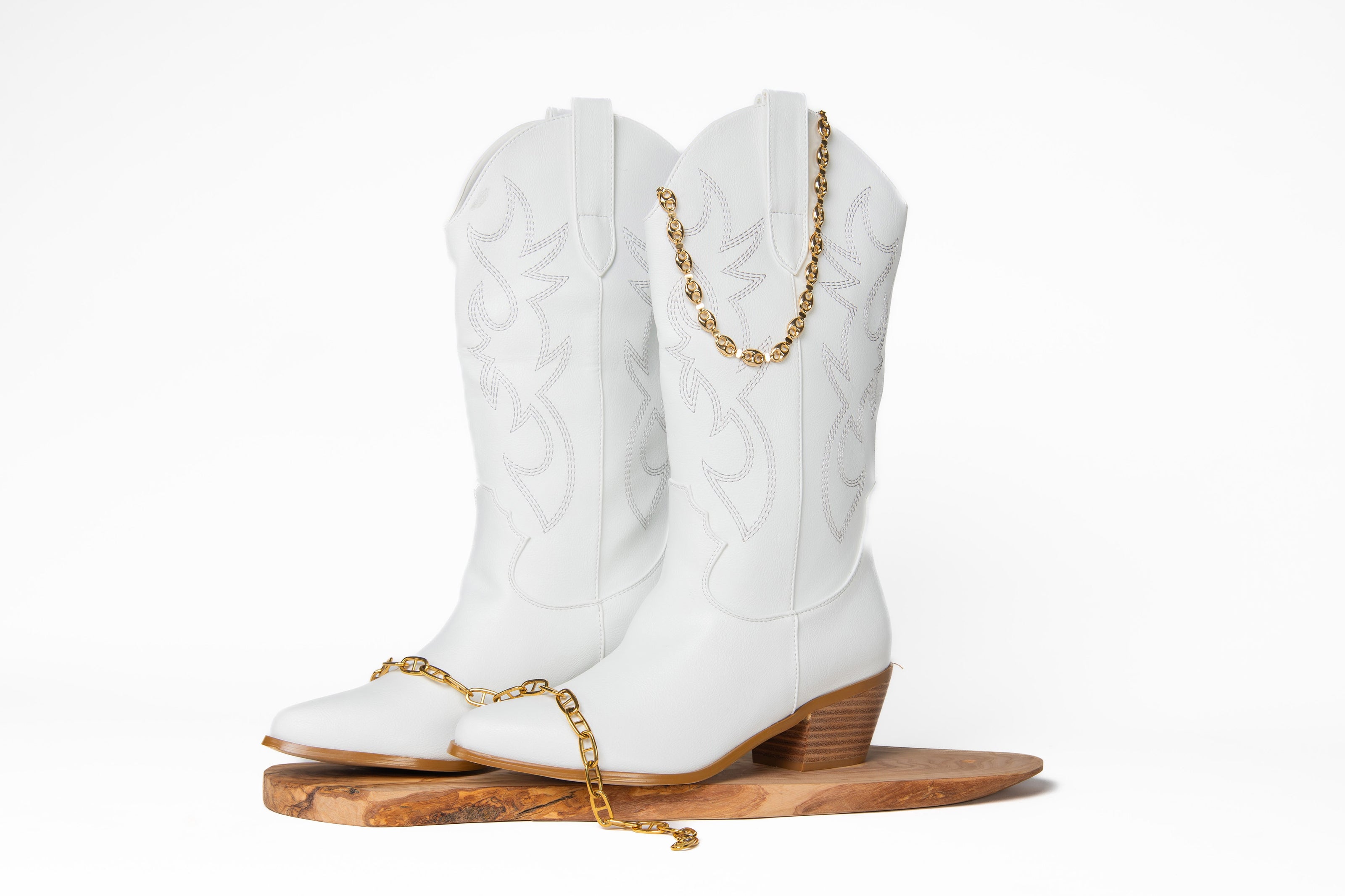 SADDLEBORN SHORT COWBOY BOOT - WHITE