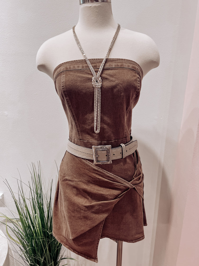 LONE STAR BROWN ROMPER