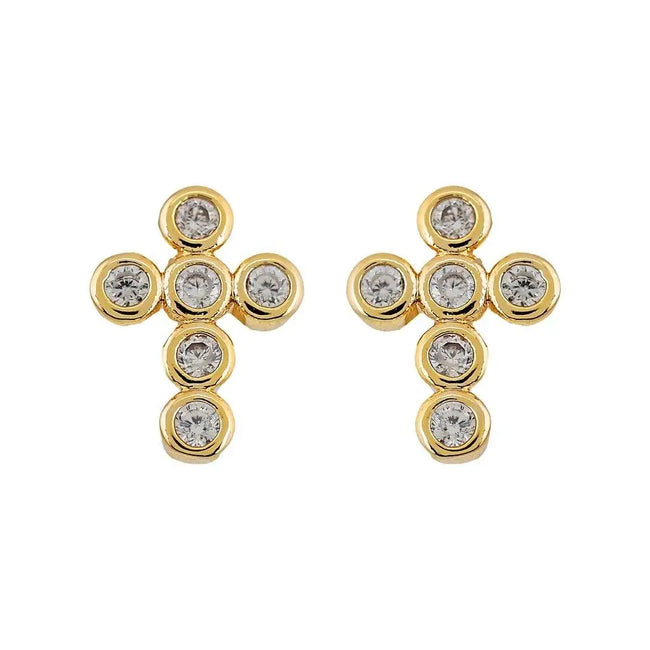 RADIANT MINI CROSS EARRINGS