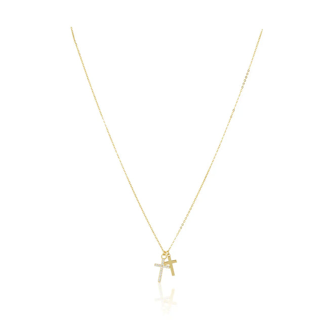 DOUBLE BLESSING CROSS NECKLACE