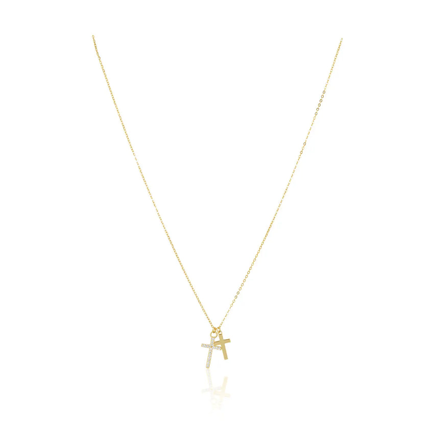DOUBLE BLESSING CROSS NECKLACE